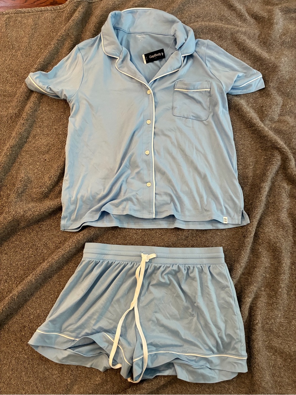 CozyLight Short Sleeve Pajama Set in Light Blue by GapBody